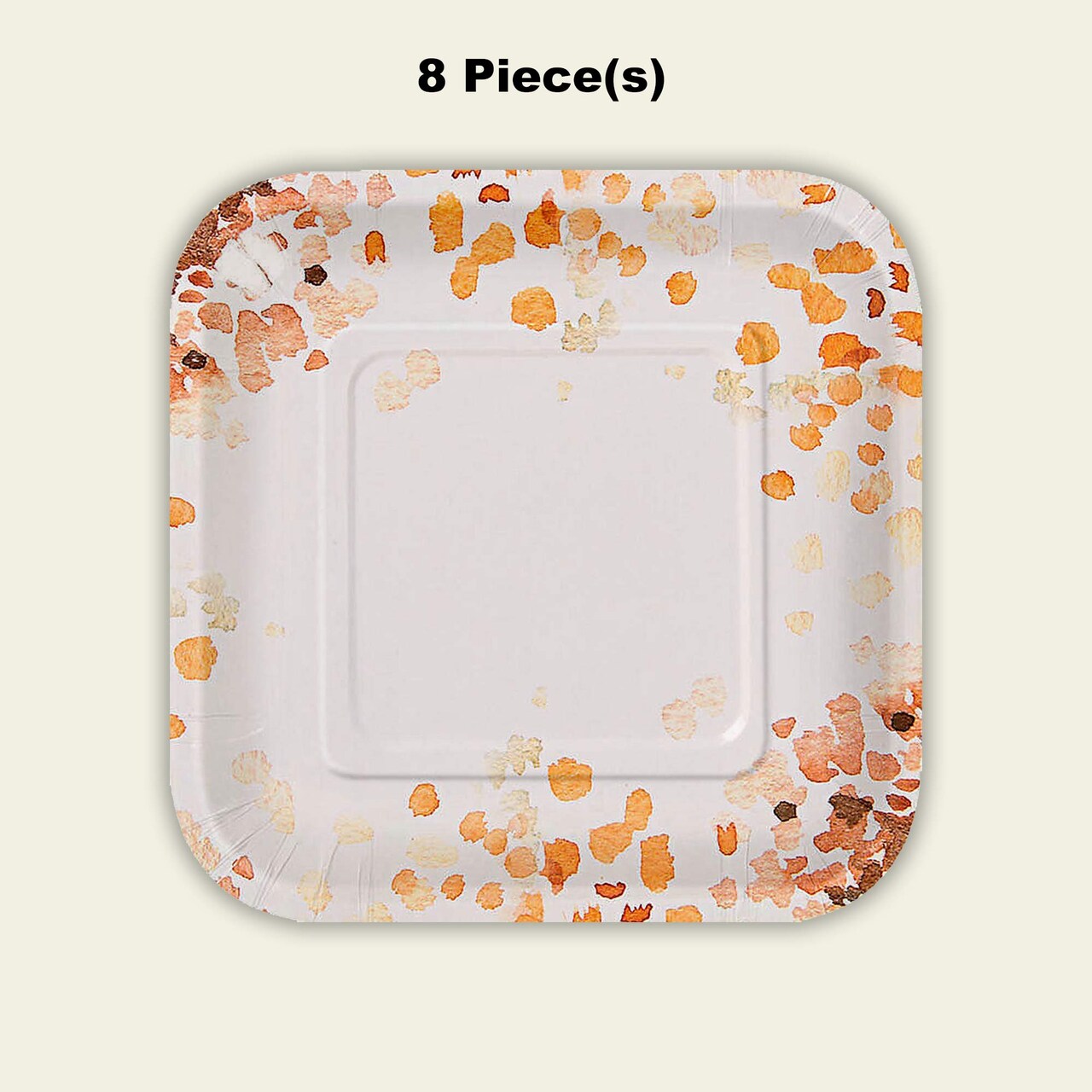 8 Count Fall Leaf Paper Dessert Plates 7 Inch Square Autumn Wedding Thanksgiving Party Supplies